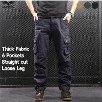 CODluba03411 Ready stock cargo pants men women S6/29-44 multiple pockets cotton loose straight cut Scratch resistant Wear-resistant