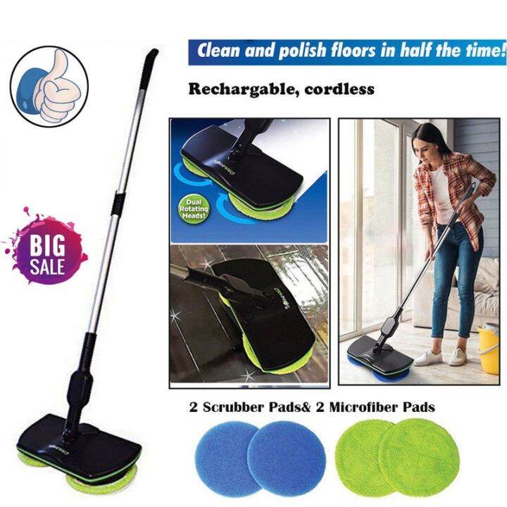 Magic Easy Microfiber Electric Broom 360 Rotating Rechargeable Mop Spin