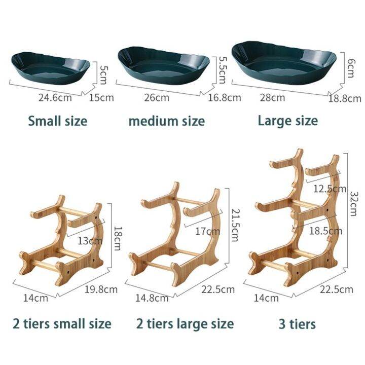dgthe-ทำจากไม้เรียบๆสุดสร้างสรรค์ง่ายต่อการทำความสะอาดถาดพลาสติกผลไม้ชั้นไม้ไผ่วงเวียนที่เก็บขนมขบเคี้ยวที่วางจานอาหารค่ำจานใส่ผลไม้ถาดใส่ขนมหวาน