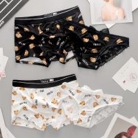 【CW】 Couple Panties Set Silk Fabrics Men  39;s Boxers Cartoon Print set Women  39;s Briefs 1