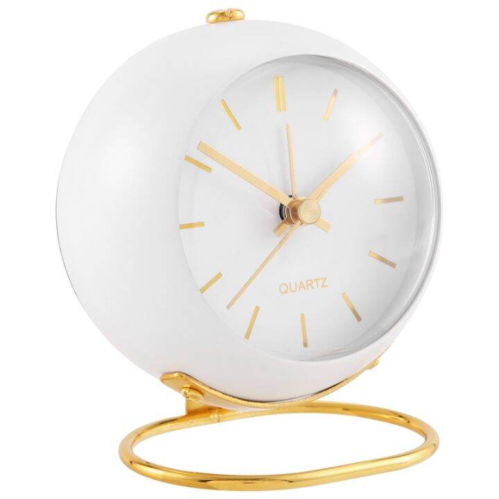 Battery Operated Desk Alarm Clocks with Light,Retro Silent Analogue