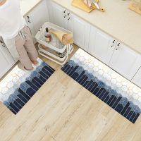 2Pcs/Set Nordic Kitchen Mat Water Absorb Mat Anti-slip Floor Mats