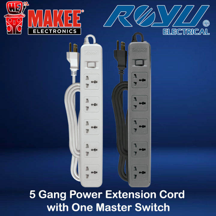 Royu REDEC605 Power Extension Cord Overload and Surge Protected 5