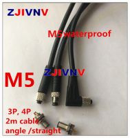 ◘ﺴ❁ M5 Sensor Connector Cable Waterproof plug Male Female 3P 4 pins 2m PVC line angle straight