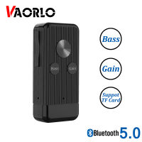 VAORLO 5.0 Bluetooth Audio Receiver 3.5mm AUX Jack With Clip Noise Cancel Stereo Music Wireless Adapter Support TF Card Playing Bass Gain Switch For C