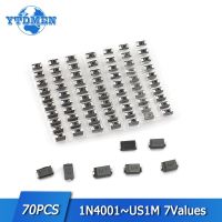 ๑♗✣ 70pcs/lot SMD Diode Kit 1N4007 M7 1N4001 M1 1N4004 M4 SS14 US1M RS1M SS34 7 Valuesx10pcs Schottky Diode Kit Electronique Pack