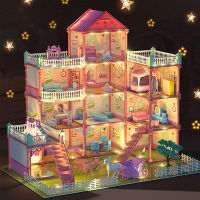 Diy Dollhouse Big House For Children Miniature Building Kits Barbie House Doll House Furniture For Dolls Kids Toys Birthday Gift