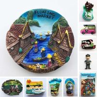 【YD】 bangkok fridge magnets Tourism souvenir travel gifts Floating market chiangmai Phuket Magnetic Refrigerator Stickers