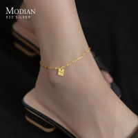 Modian จริง925เงินสเตอร์ลิง Simple ประณีต Chain สำหรับสร้อยข้อมือผู้หญิง Silver Party Fine เท้าเครื่องประดับ Gifts