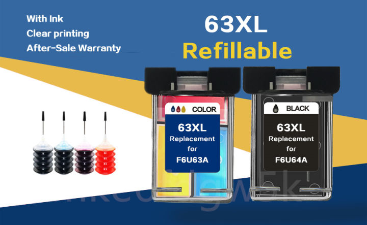 hp-63-หมึก-hp-63xl-ตลับหมึก-hp63xl-ตลับหมึกรีฟิลสำหรับ-hp-1110-1111-1112-2130-2131-2132-2134-2136-3630-3830