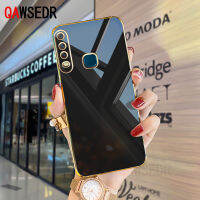 QAWSEDR เคสมือถือชุบโลหะหรูหราสำหรับ VIVO Y11 Y12 Y15 Y17 Y19 Y3S เคสมือถือกันกระแทก Y5S กล้องสี่เหลี่ยมนิ่มป้องกันการตกคลุมทั้งหมด