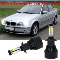 Accessories หลอดไฟหน้า Led H 7 6000 K 2ชิ้นสําหรับ Bmw 3 - Series (E46) ปี1998-2005