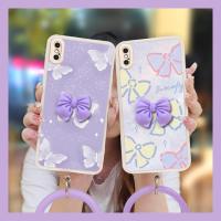 Skin feel silicone Nordic style Phone Case For iphone XS max Solid color Raised lens Cartoon Back Cover bowknot cute