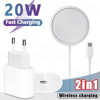 【ความร้อน】2in1สำหรับ Apple Original 20W USB C Wireless Charger สำหรับ iPhone 14 12 13 Pro Max Fast Charging 12 13 Mini Airpods Magnetic Charger