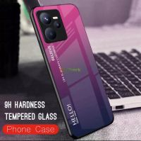 [พร้อมส่งจากไทย] Case Realme C35 เคสกระจกสองสี เคสเงาไล่สี ขอบนิ่ม TPU CASE เคส realme C35 สีกระจกเทมเปอร์ปลอกแก้วฝาหลังกันชน