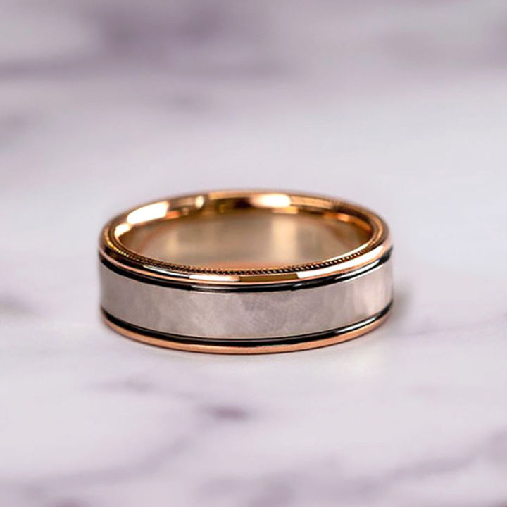 cod-ขายแหวนสามชิ้นสุดหรูสไตล์ยุโรปและอเมริกา-แหวนเพทายแวววาวสุดๆ-แหวนหมั้นคู่โรสโกลด์-christmas-gift