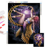 DIY 5D Diamond Painting Aerial Moon Angel Picture Mosaic Full Diamond Embroidery With Frame Cross Stitch Set Home Decoration