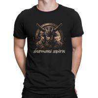 Samurai Spirit T-Shirts for Men Samurai Style Casual Pure Cotton Tees Crew Neck Short Sleeve T Shirt Gift Idea Clothing