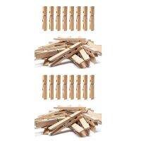 100X Clothes Pins Heavy Duty Outdoor with Spring, Wooden Clothespins for Crafts and Hanging Clothes