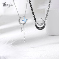 Thaya Link Chain Romantic Necklace Women Star And Moon Pendant Necklace Choker Original Design Cute Fine Jewelry For Couple