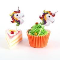 【CW】✶☎  24pcs/bag Unicorn Surround Decoration Childrens Birthday Dessert Flag Insertion Accessories