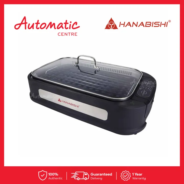 Hanabishi HSMOKELESS50 Electric Griller with NonStick Ceramic Plate