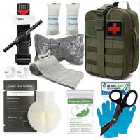 Survival First-Aid Kit สำหรับกลางแจ้งปีนเขาตั้งแคมป์ยุทธวิธี Hemostatic Bandage Disaster Survival Insulation Kit