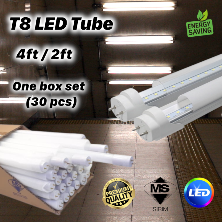 T8 Led 4ft/2ft x 30 pcs Tube Light Daylight /Warmwhite Lazada