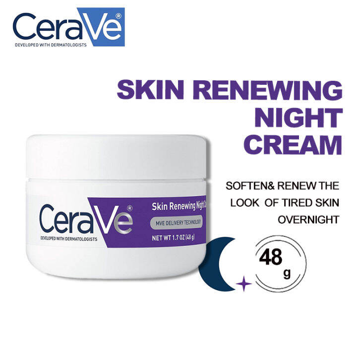 CeraVe Night Cream for Face, Skin Renewing Night Cream with Hyaluronic