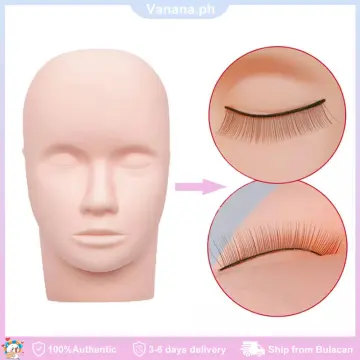 Makeup Mannequin Head for Practice Silicone Cosmetology Training Doll with  Mount Hole Face Eyelashes, Eye shadow, Blush Head Massage Practice Model :  : Beauty