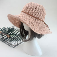 Simple Ladies Sun Hat For Women Bowknot Raffia Straw Hat Foldable Summer Hat Wide Brim Beach Hat Female Chapeau Femme