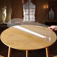 Soft Glass Tablecloth Transparent PVC Tablecloth Waterproof and Oilproof Kitchen Dining Table Round Soft Silicone Tablecloth