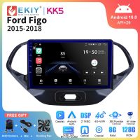 KK5 EKIY วิทยุติดรถยนต์2 Din สำหรับ Ford ฟิโก2015-2018 AI เครื่องเล่นภาพเคลื่อนไหวหลายชนิดเสียง QLED หน้าจอ USB บลูทูธ Carplay สเตอริโอ GPS