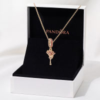 Pandoraˉ Rose Gold Necklace Set Valentines Day Gift for Girlfriend ZT1096 แพนดอร่ากุหลาบสร้อยคอทองคำชุดของขวัญวันวาเลนไทน์สำหรับแฟน