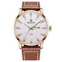 ⌚BENYAR 5145นาฬิกาผู้ชายธุรกิจกันน้ำสำหรับผู้ชาย,นาฬิกาควอตซ์นาฬิกาใส่เล่นกีฬาแบบไม่เป็นทางการทั้งสัปดาห์วันที่สายหนังนาฬิกา