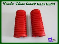 #ยางพักเท้าหน้าสีแดง พักเท้าหน้า / Honda CG125​ CL100 SL125 SL100 Front Foot Peg Set RED