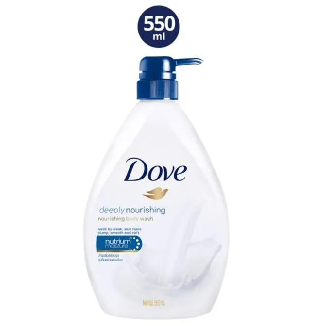 Dove Body Wash Pump 550ml / Sensitive Skin / Gentle Exfoliating / Deep