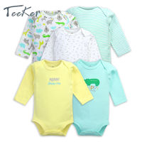 Teeker 5ชิ้นเด็กทารกแฟชั่นน่ารักผ้าฝ้ายแท้แขนยาวเสื้อคลุมหลวมๆขนาด12เมตร