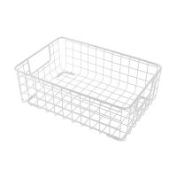 Metal Wire Storage Basket with Handle Wrought Iron Art Fruit Vegetable Snacks Holder Sundries Container S23 21 Dropship