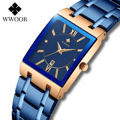 Relogio Feminino 2022 WWOOR New Women Watches Top Brand Luxury Blue Womens Bracelet Square Watch Ladies Dress Quartz WristWatch