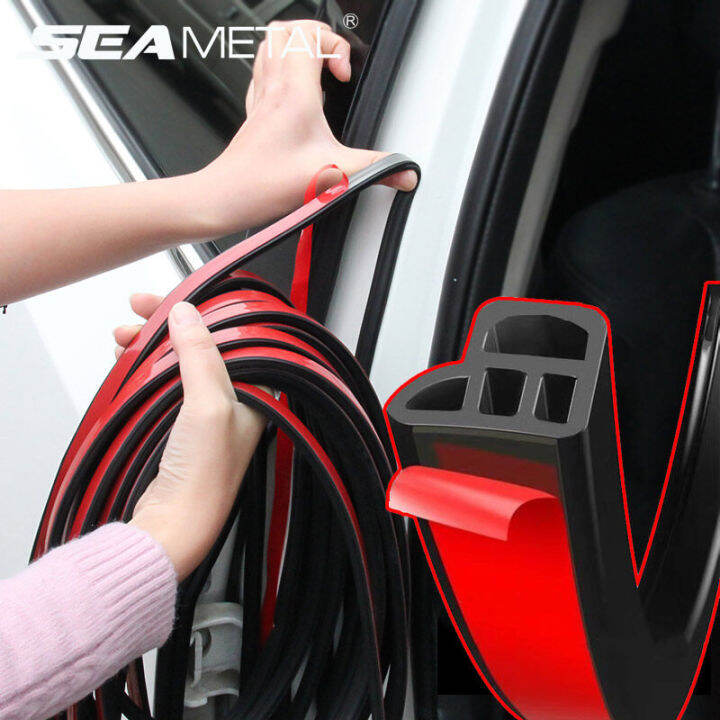 Car Door Rubber Seal Strips Auto Double Layer Sealing Stickers For Door Trunk Sound Insulation