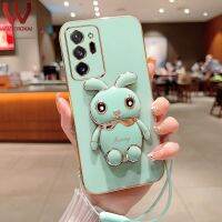 เคสมือจับสำหรับโทรศัพท์มือถือตั้งลายกระต่ายการ์ตูน3D น่ารักสำหรับ Samsung Galaxy S10บวก S20บวก S20 S22พิเศษโน้ต20 S21 FE S20 FE พิเศษ S23บวก S23 S8เป็นพิเศษบวก S9 8 Note 9ปกป้องกล้องชุบทองฝาครอบหลังซิลิโคน + สายคล้อง