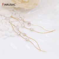 ✥﹊☸ Earring Making Supplies 14K Gold Plated Stylish Sparkling Zircons Tassel Pendants For Making Earrings Accessories