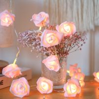 {Best-selling party decoration} 1.5/3M LED Garland ดอกไม้ประดิษฐ์ช่อดอกไม้ String ไฟโฟม Rose Fairy ไฟสำหรับวาเลนไทน์39; S วันตกแต่งงานแต่งงาน