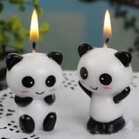 【CW】2pcspair Cute Panda Kids Birthday Cake Candles Birthday Party Decoration Candle.Creative Birthday Cake Toppers.Party Supplies