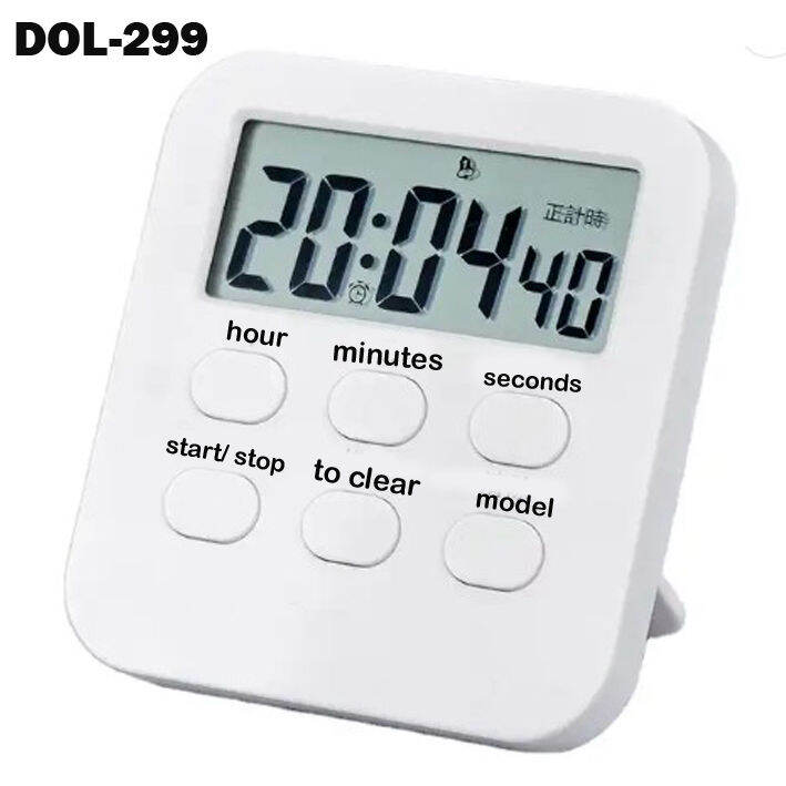 Digital Kitchen Timer JS186 4 in 1 Timer Stopwatch Clock Alarm on/off