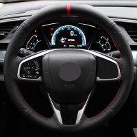 DIY Car Steering Wheel Cover Black Artificial Leather For Honda Civic 10 2016-2019 CRV CR-V 2017-2019 Clarity 2016-2018