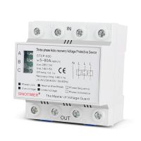 NEW 80A 380V Three Phase Self Recovery Voltage Protector Auto Reconnect Surge Voltage Protective Device DIN Rail Mounted