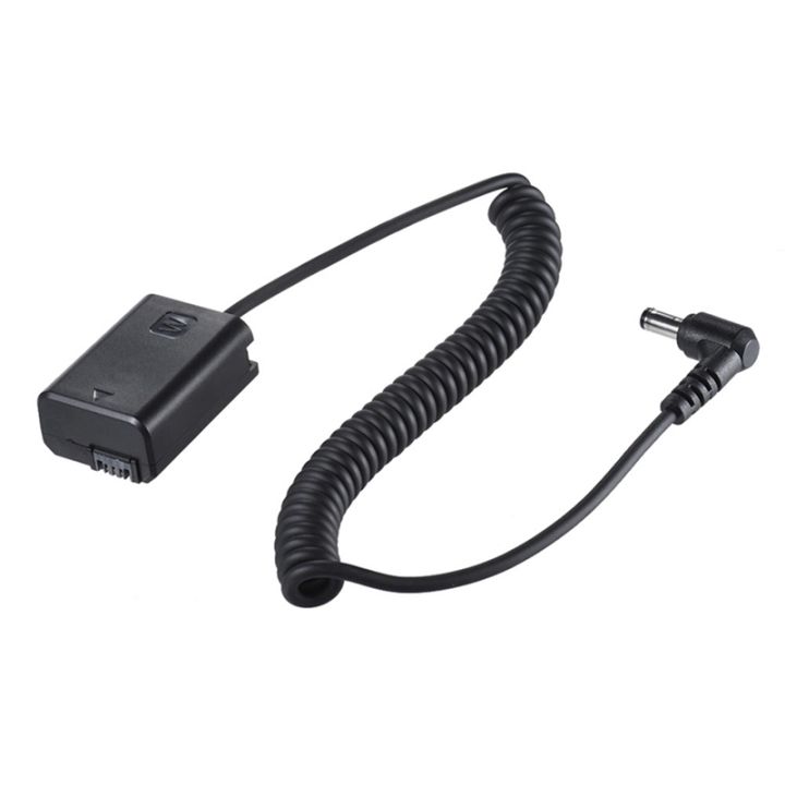 np-fw50-dummy-battery-pack-coupler-adapter-with-dc-male-connector-power-coiled-cable-for-sony-a6500-a6300-a6000-a7-a72