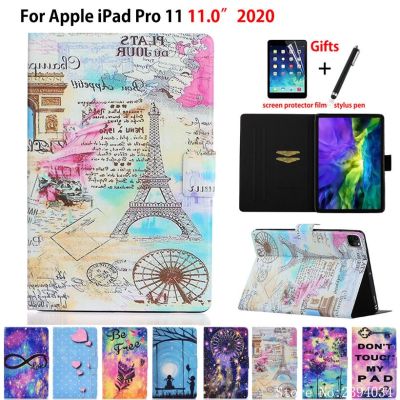 【cw】 Tower Painted Case For iPad Pro 11 2020 Smart Cover 11 quot; A2068 A2230 Funda Tablet Stand Coque Shell  Gift